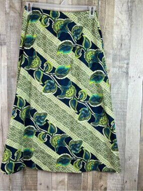 Van Heusen Size Small Lime/Turquoise/Navy Blue & Black Floral Unlined Zipper